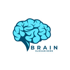 Brain Human logo design vector template. Brain health logo icon