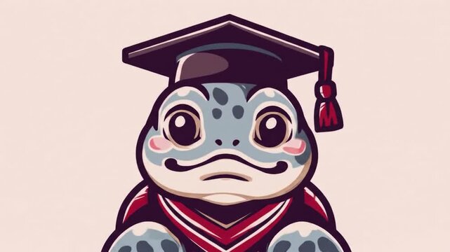 Cute frog graduation