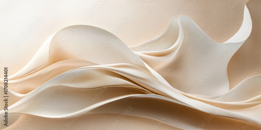 Poster elegant abstract sand dune design with wavy patterns and smooth beige tones for modern backgrounds