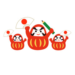 応援する、だるま達