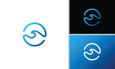 Creative, minimalist and elegant circular wave logo design