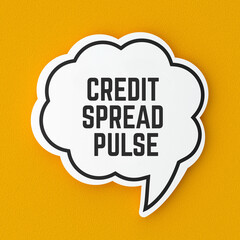 Credit Spread Pulse text banner on speech bubble. Terms and strategy message