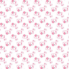 Seamless childish pattern with funny animals faces . Creative  kids texture for fabric, wrapping, textile, wallpaper, apparel. Vector illustration