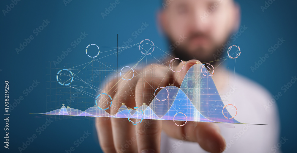 Poster visualizing key performance indicators (kpis) for business growth analysis. interactive charts and d