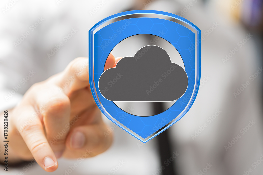 Aufkleber ensuring your data is secure in the cloud. reliable, safe cloud storage solutions.