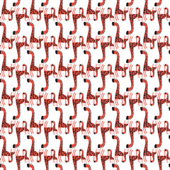 Seamless childish pattern with funny animals faces . Creative  kids texture for fabric, wrapping, textile, wallpaper, apparel. Vector illustration