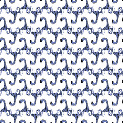 Seamless childish pattern with funny animals faces . Creative  kids texture for fabric, wrapping, textile, wallpaper, apparel. Vector illustration