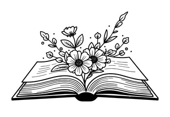 Open book with detailed floral design