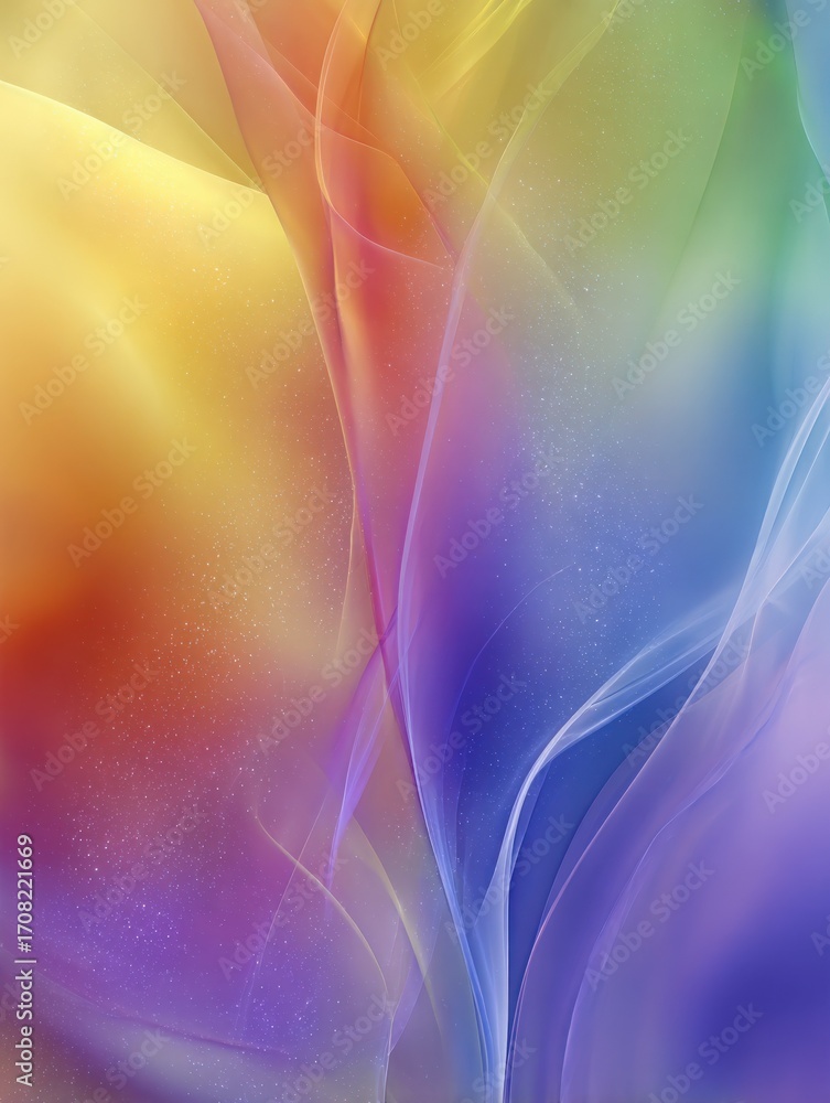 Poster abstract colorful background with flowing, smooth, and ethereal lines for modern design projects
