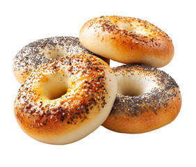 Pile of bagels, various seeds