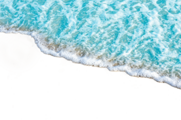 Waves gently crashing on sandy beach, creating soothing and peaceful scene