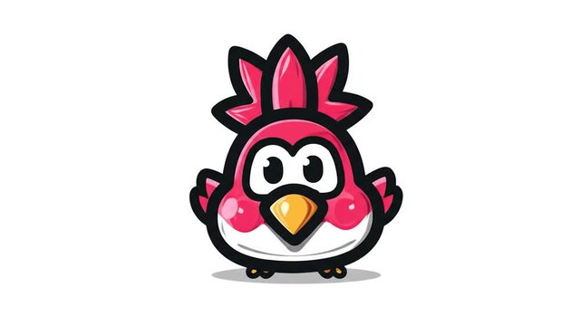 Cute pink bird illustration