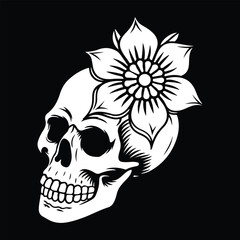 Skull and crossbones with wings vector illustration for tattoo or Halloween design