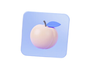 Obraz premium Floating Transparent Peach Icon