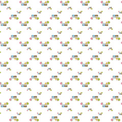 Seamless childish pattern with funny animals faces . Creative kids texture for fabric, wrapping, textile, wallpaper, apparel.