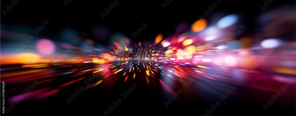 Poster abstract lights: an immersive visual journey into a realm of dynamic lights, where color blends seam