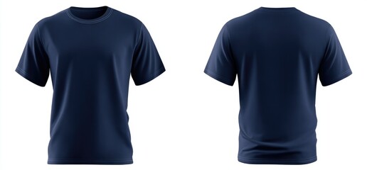Navy blue t-shirt, front and back views