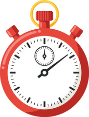 Red stopwatch vector illustration scalable eps icon for timing and speed