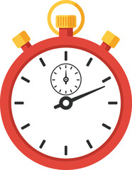 Red stopwatch vector illustration scalable eps icon for time measurement and sports