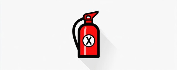 Obraz premium Vector icon of a red fire extinguisher.