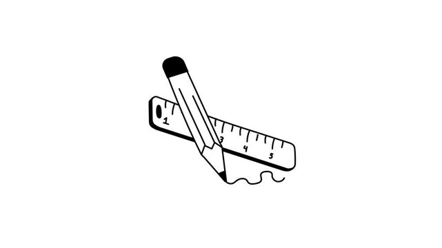 animated icon of a drafting scale, ideal for technical and artistic drawings