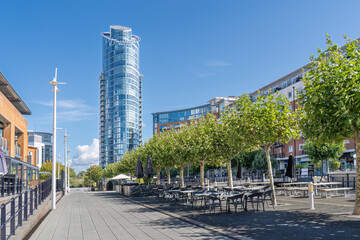 Gunwharf Quay in Portsmouth Hampshire Engalnd
