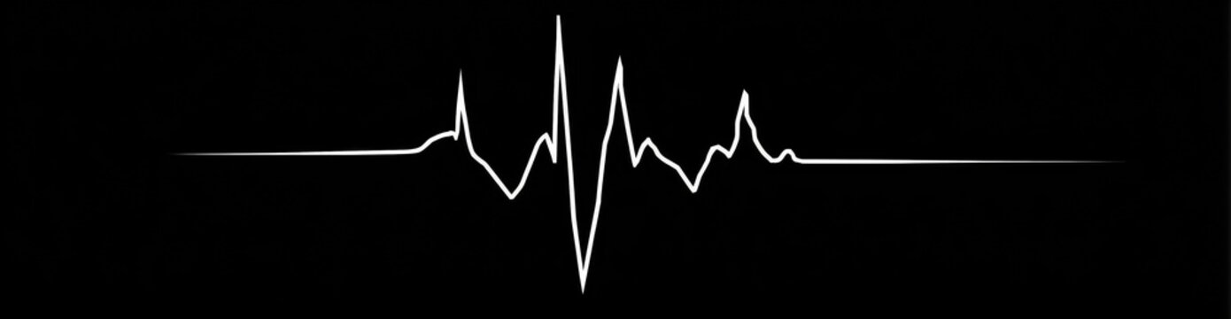 Simple,  rhythmic,  white  line  graph  on  black  background