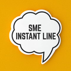 SME Instant Line text banner on speech bubble. Terms and strategy message