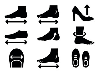 Obraz premium Footwear Size Icons