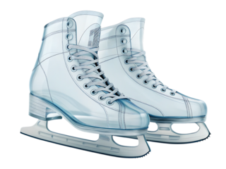 Clear Ice Skates, isolated on a transparent background, png