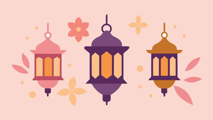 Fototapeta premium Beautiful intricate islamic lanterns glowing softly for festive decorations and celebrations