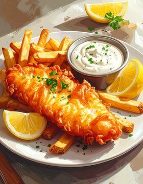Backfisch mit Pommes