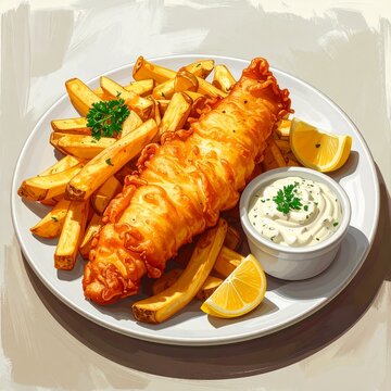 Backfisch mit Pommes