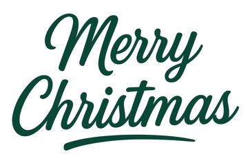Obraz premium Merry christmas green lettering on transparent background