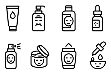Fototapeta premium Minimalist Face Care Icons