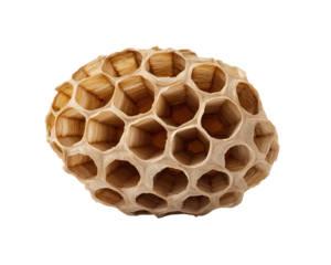 Wasp Nest Hexagonal Cells Close Up insect honeycomb isolated on a transparent background