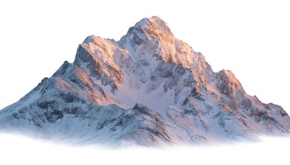Snowy mountain peak, sunlit