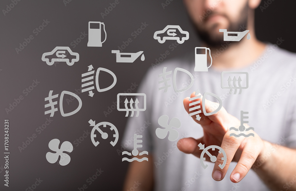Poster learn to identify common car warning lights and symbols. prevent costly repairs by understanding you