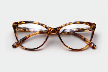 Top-down view of tortoiseshell-patterned eyeglasses