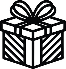 Holiday gift line art vector icon.