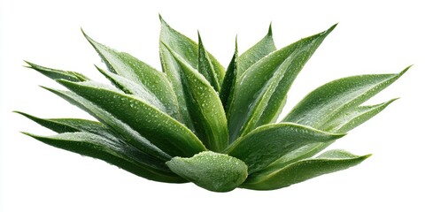 Close-up of a vibrant green succulent plant with water droplets