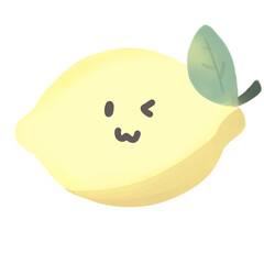 lemon with leaf