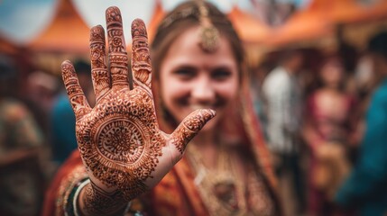 Henna Hand Art at Indian Wedding