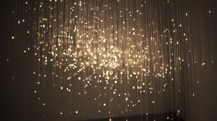 Interior light display of glowing fibers, creating a soft, diffused ambiance