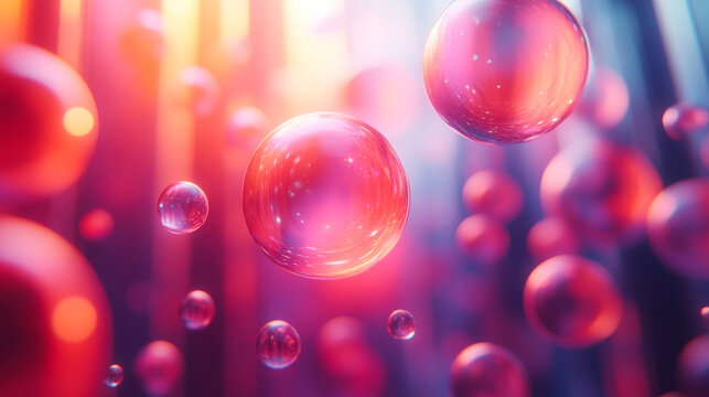 A beautiful abstract background with floating colorful bubbles.