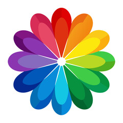 colorful flower on white background