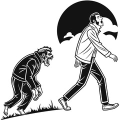 The man rose from the grave in one line.