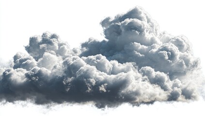 Massive, dark gray cumulus cloud against white