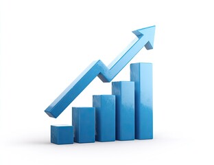 Blue bar graph with upward trend