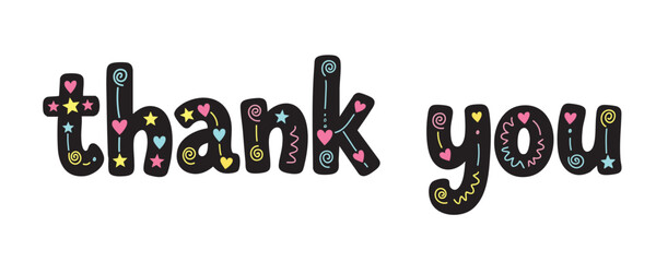 Playful decorative thank you text design